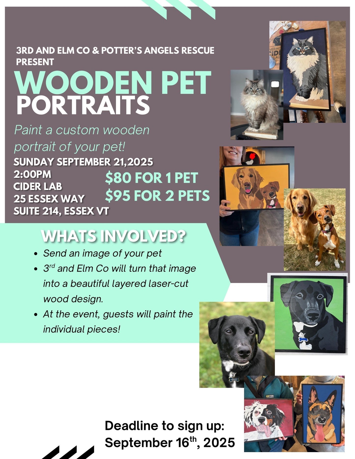 Create and Sip at Cider Lab for Potter's Angels Rescue