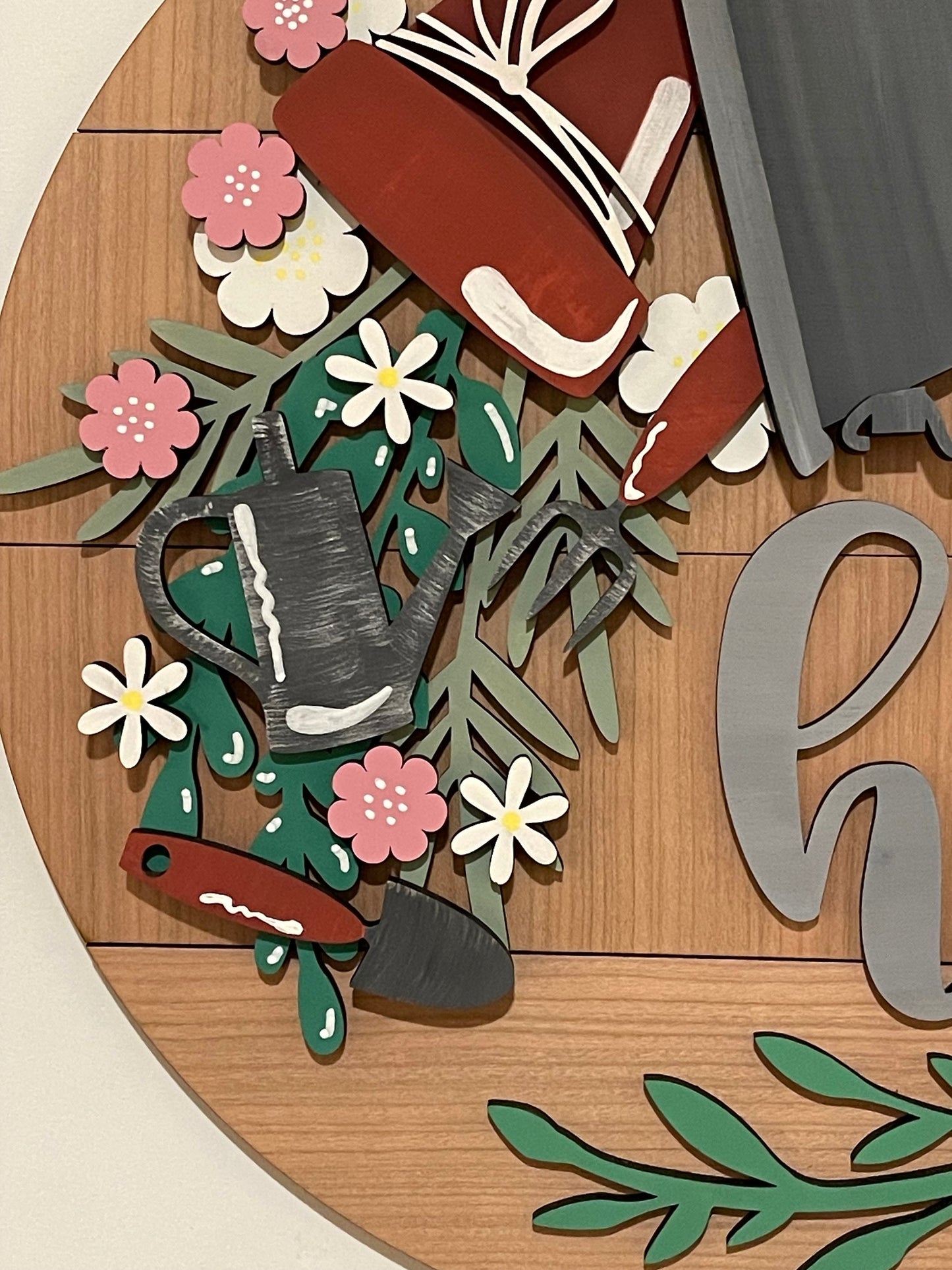 Gardening Tools and Flowers Insert for Pail Sign, Interchangeable Gardening Piece only. Spring Decor, No Pail Sign Included