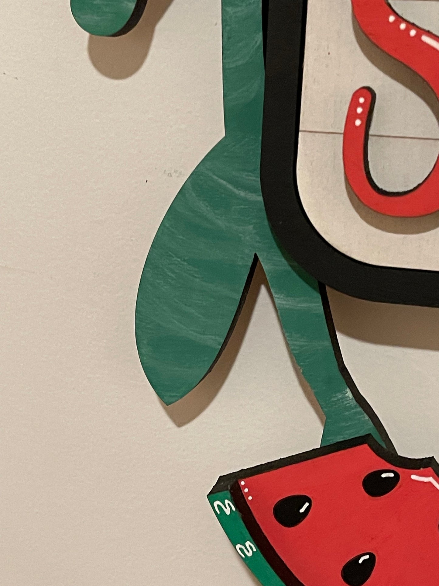 Hello Summer Interchangeable Wreath, Watermelon Decor, Center Sign and 5 Wreath Ornament Insert Only - NO WREATH, Wreath Sold Seperately