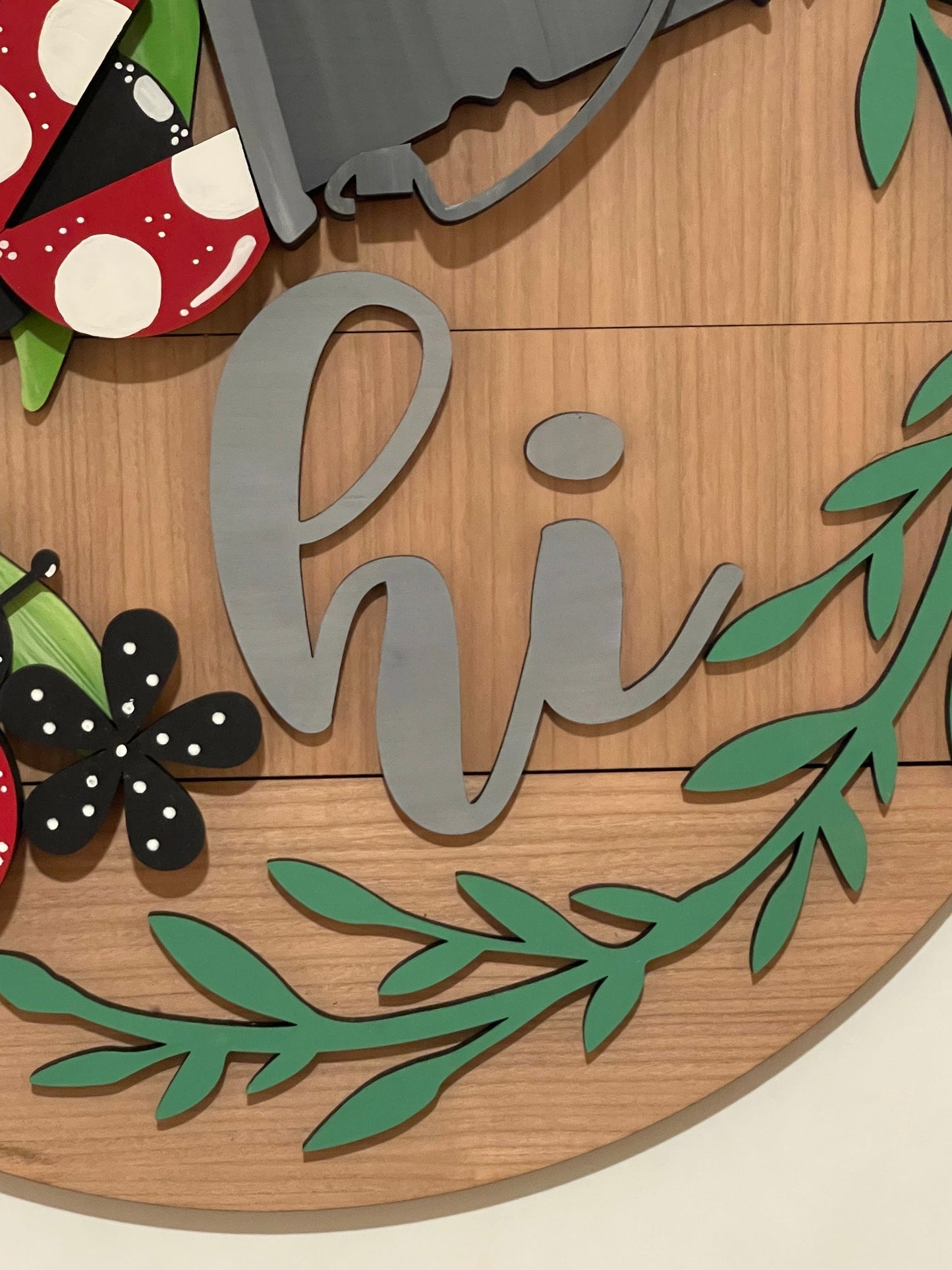 Ladybug Insert for Pail Sign, Interchangeable Lady ug Piece only. Polka Dot Decorated Ladybugs, Spring Decor, No Pail Sign Included