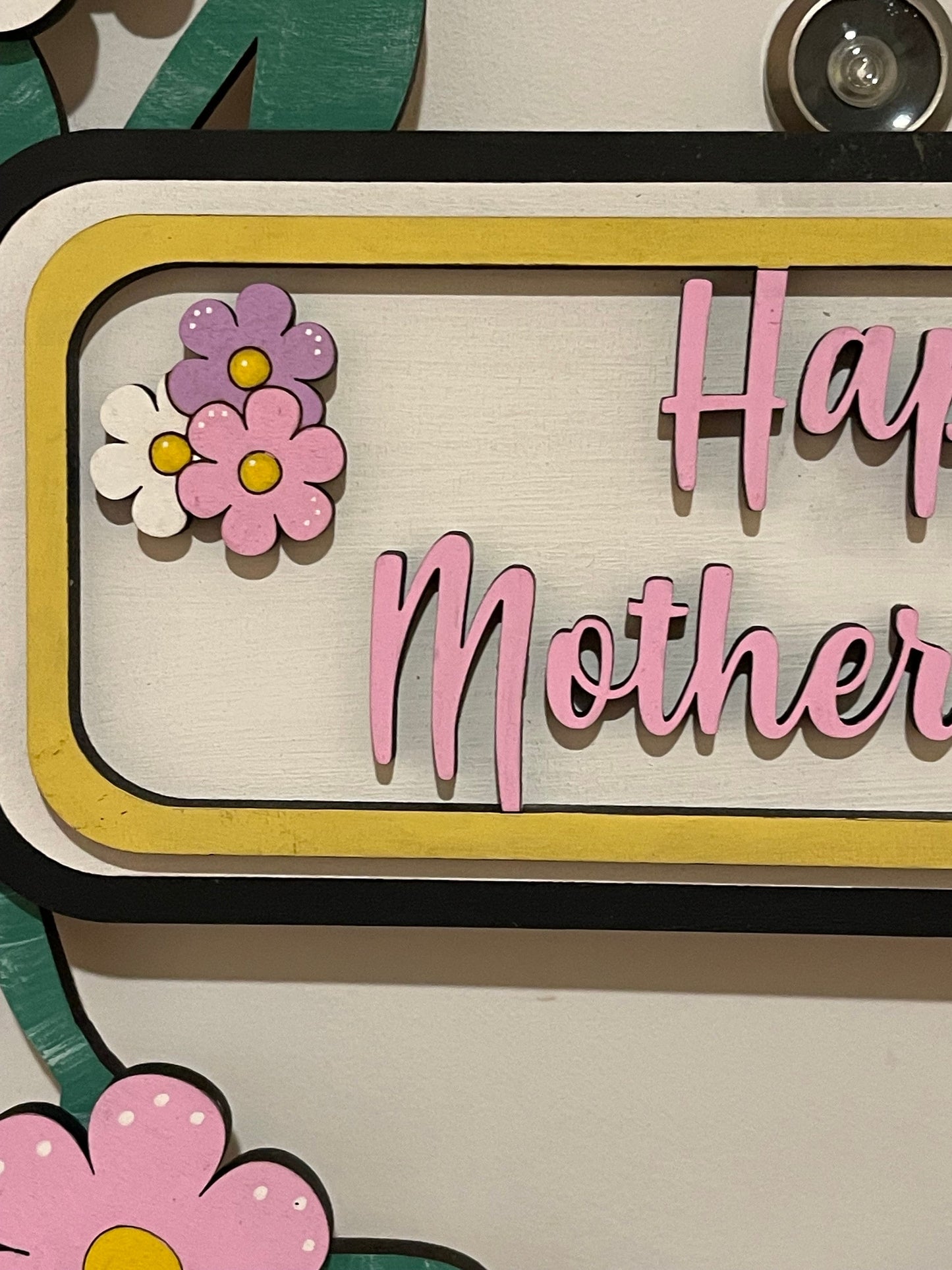 Happy Mother’s Day Interchangeable Wreath, Mother Decor, Center Sign and 5 Wreath Ornament Insert Only - NO WREATH, Wreath Sold Seperately