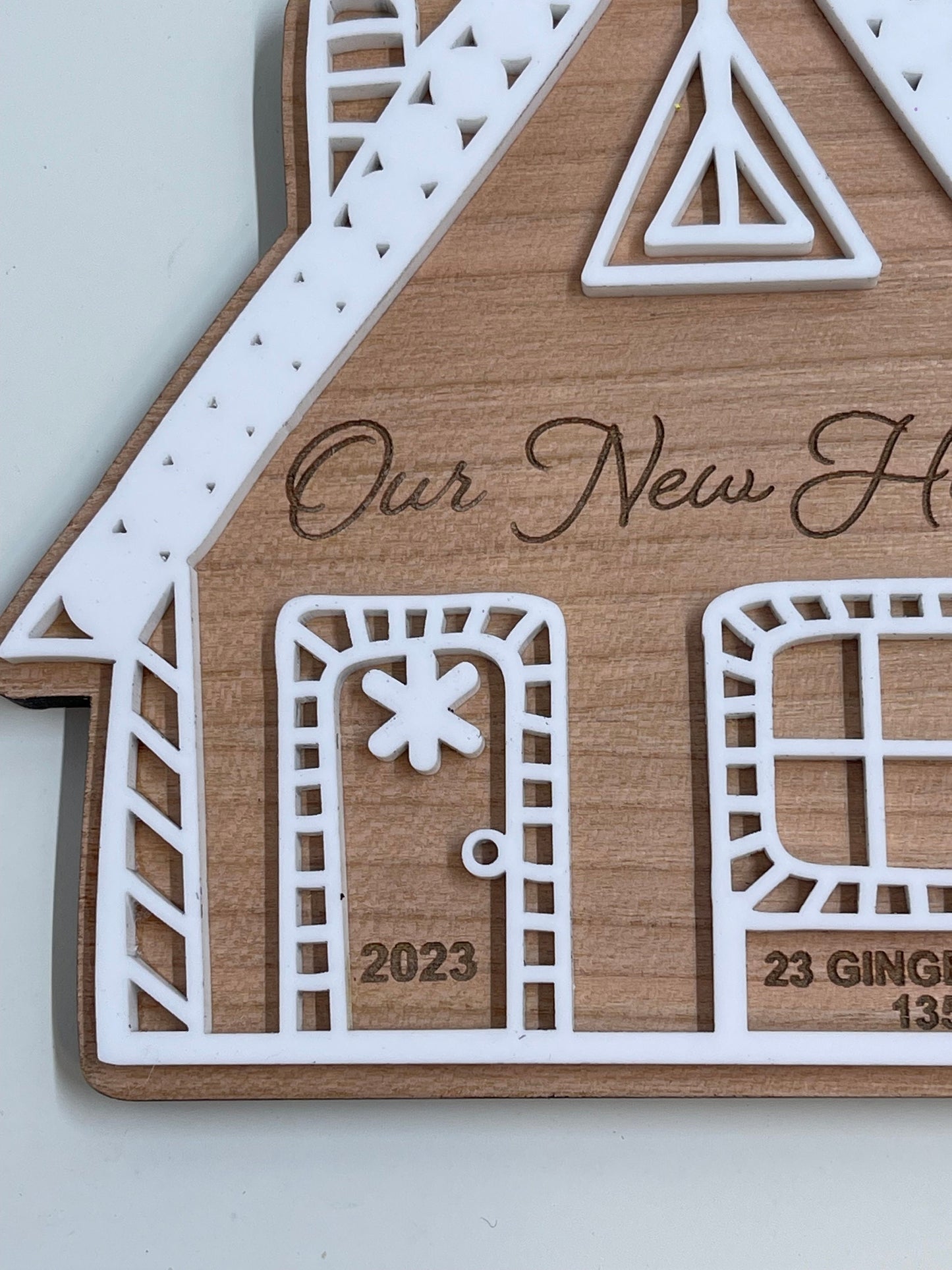 Custom Gingerbread House Christmas Holiday Ornament, Personalize for New Home Buyers, Realtor Gift and Family Gift, Christmas Tree Ornaments
