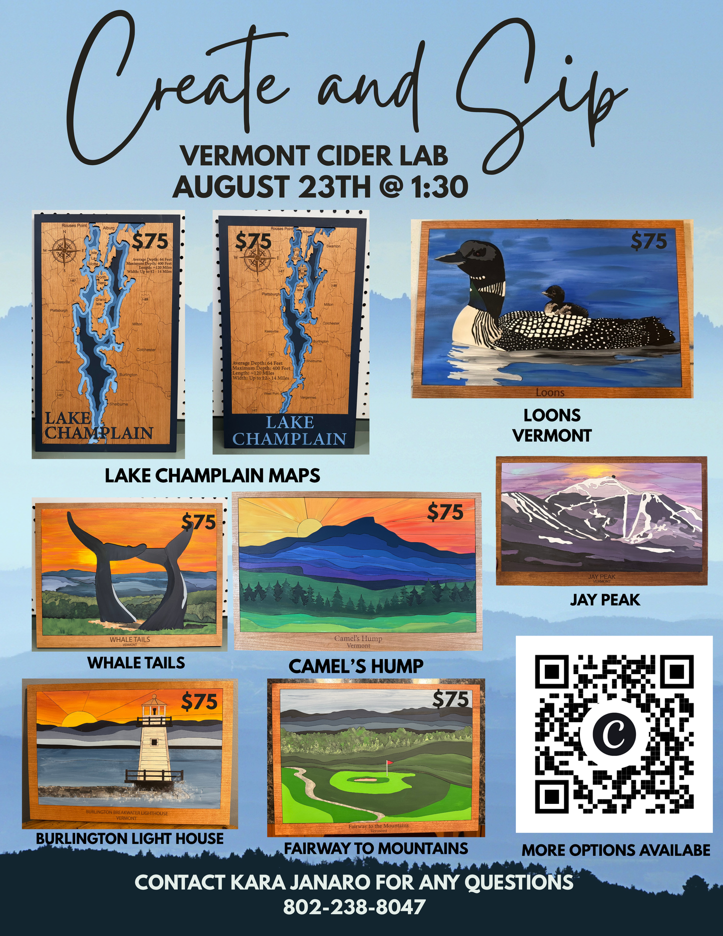 Create and Sip September 27th at Vermont Cider Lab in Essex Junction