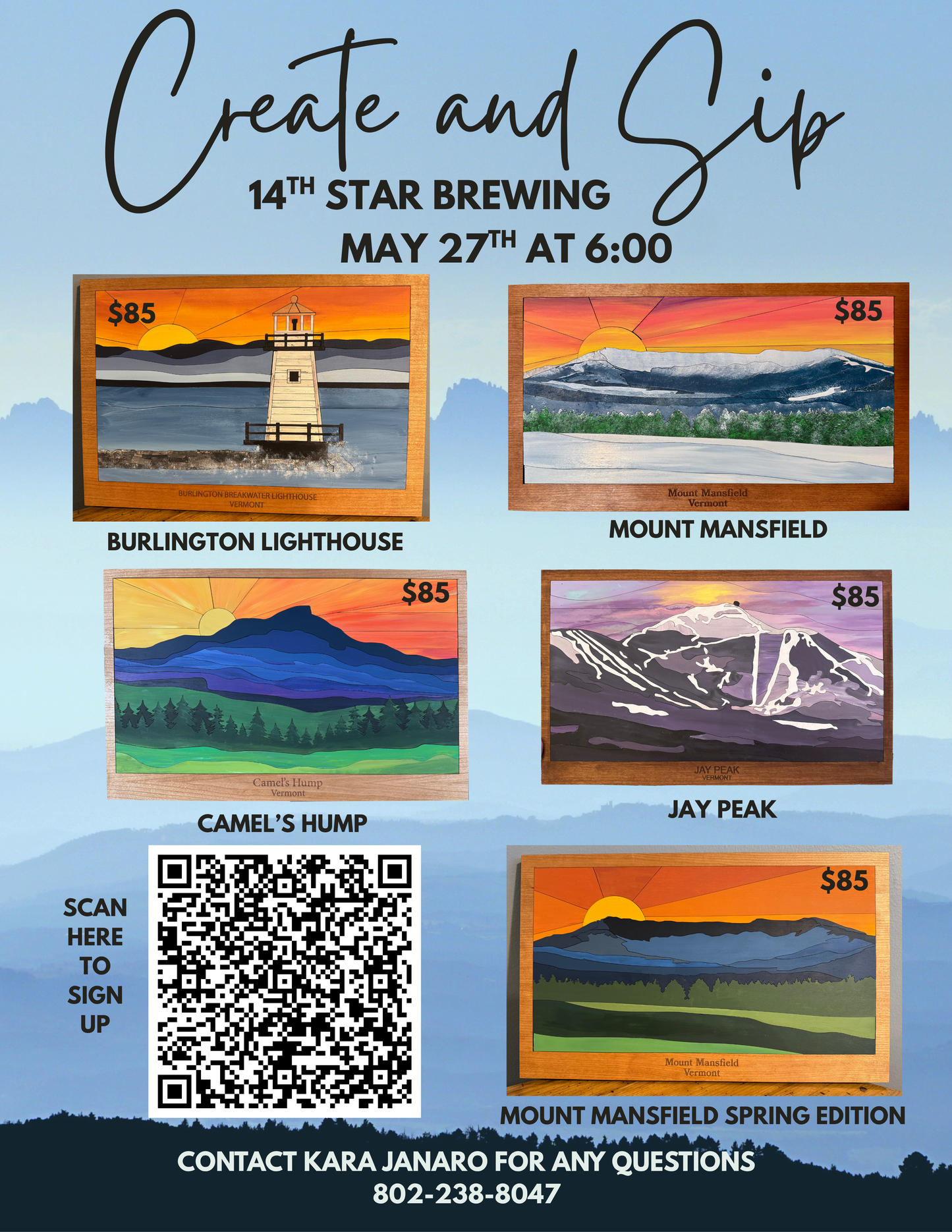 Create and Sip May 27th at 14th Star in St. Albans