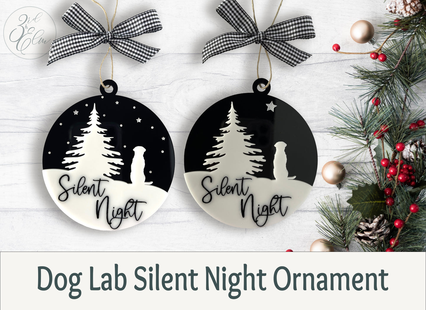 Lab Dog Silent Night Acrylic Ornament