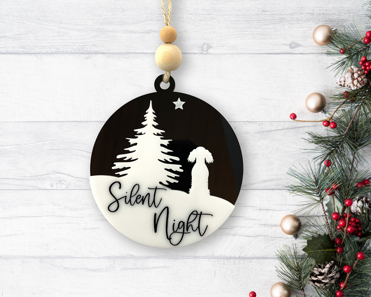 Labradoodle Silent Night Ornament