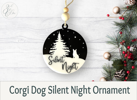 Corgi Dog Silent Night Ornament