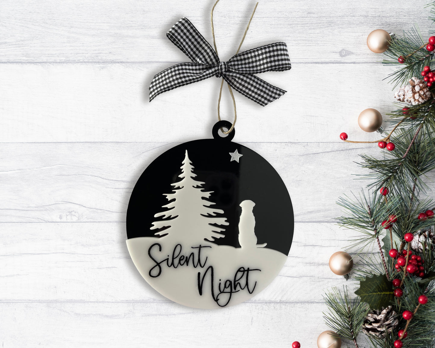 Lab Dog Silent Night Acrylic Ornament