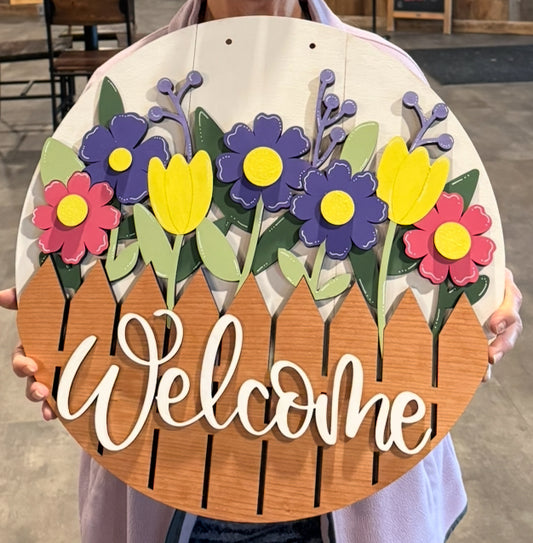 Flower Welcome Sign