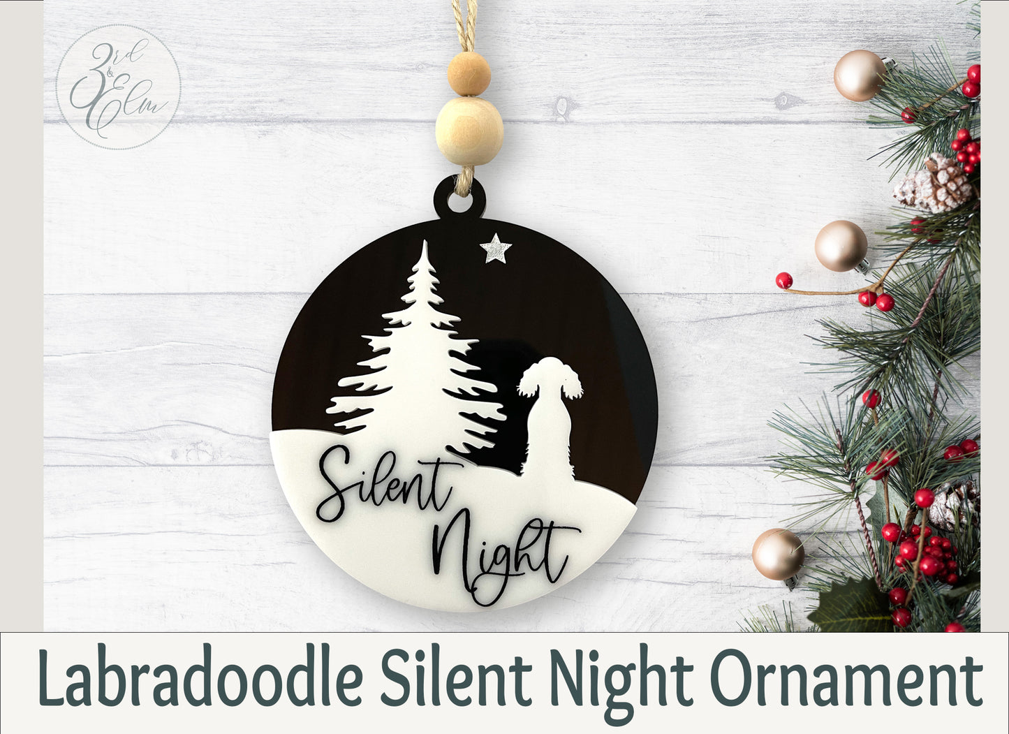 Labradoodle Silent Night Ornament