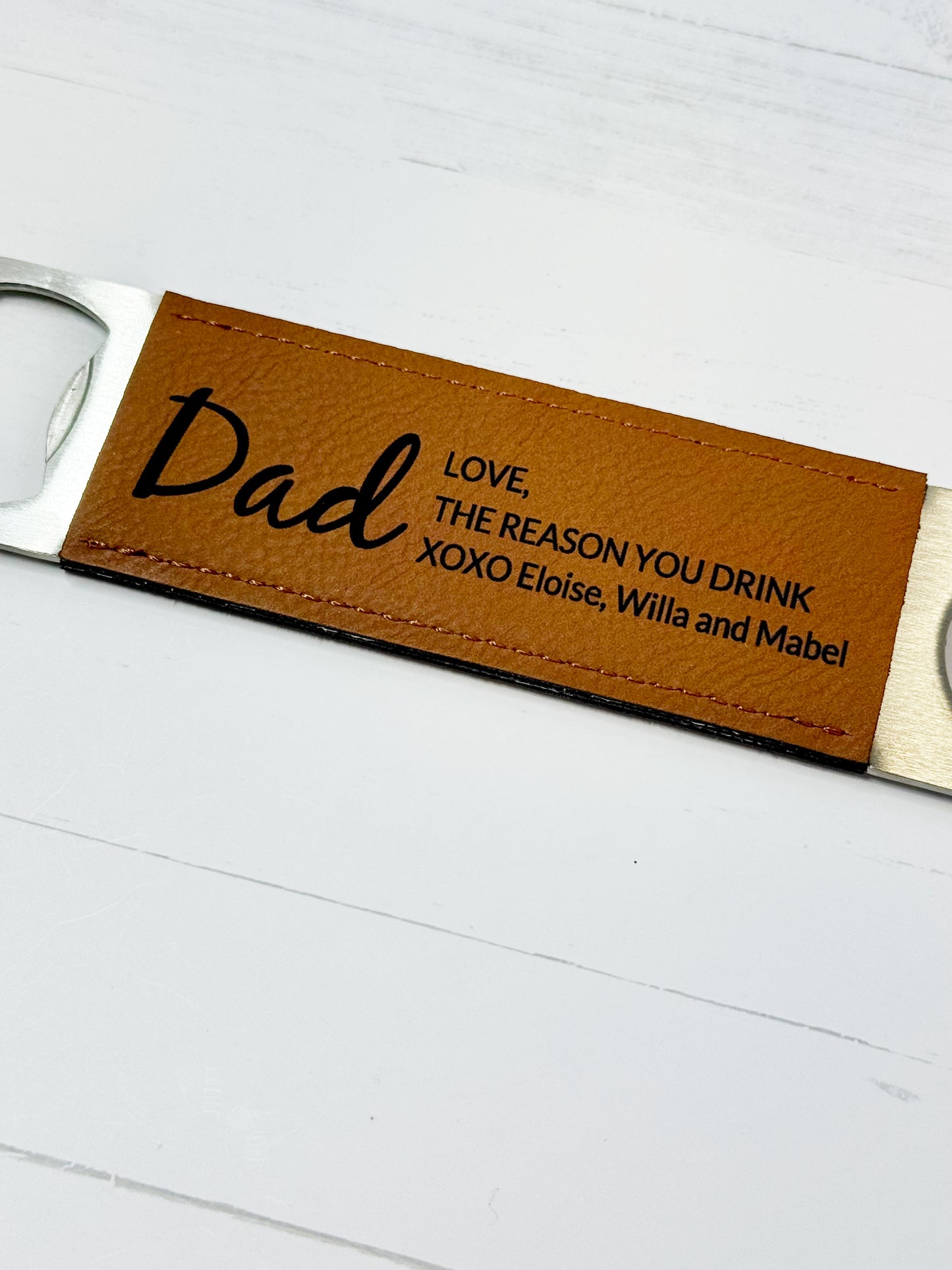 Dad Leather Bottle Opener