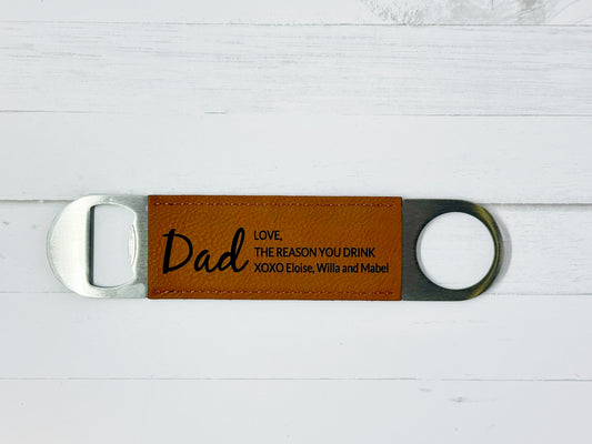 Dad Leather Bottle Opener