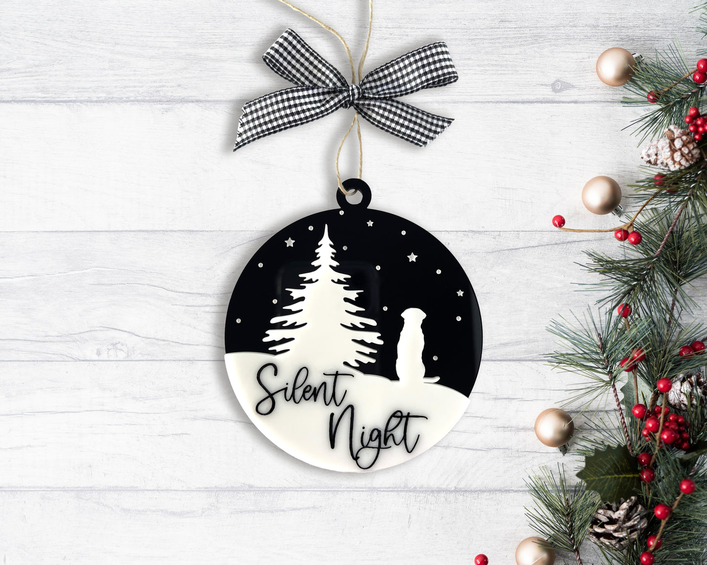 Lab Dog Silent Night Acrylic Ornament