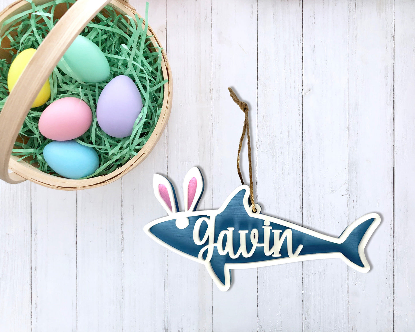 Personalized Shark Easter Basket Name Tag, Customize these tags with child's name, Personalized Shark Easter Basket Tag, Easter Gift