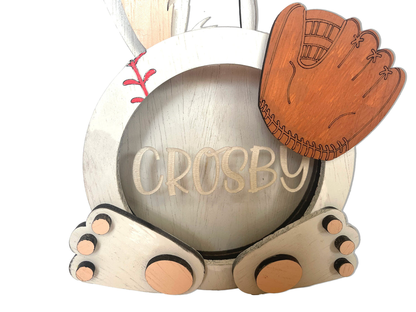 Customizable Baseball Easter Bunny Candy, Money & Gift Card Holder, Personalize Child's Name, Pick Ears and Feet, Gift Card Holder, Easter