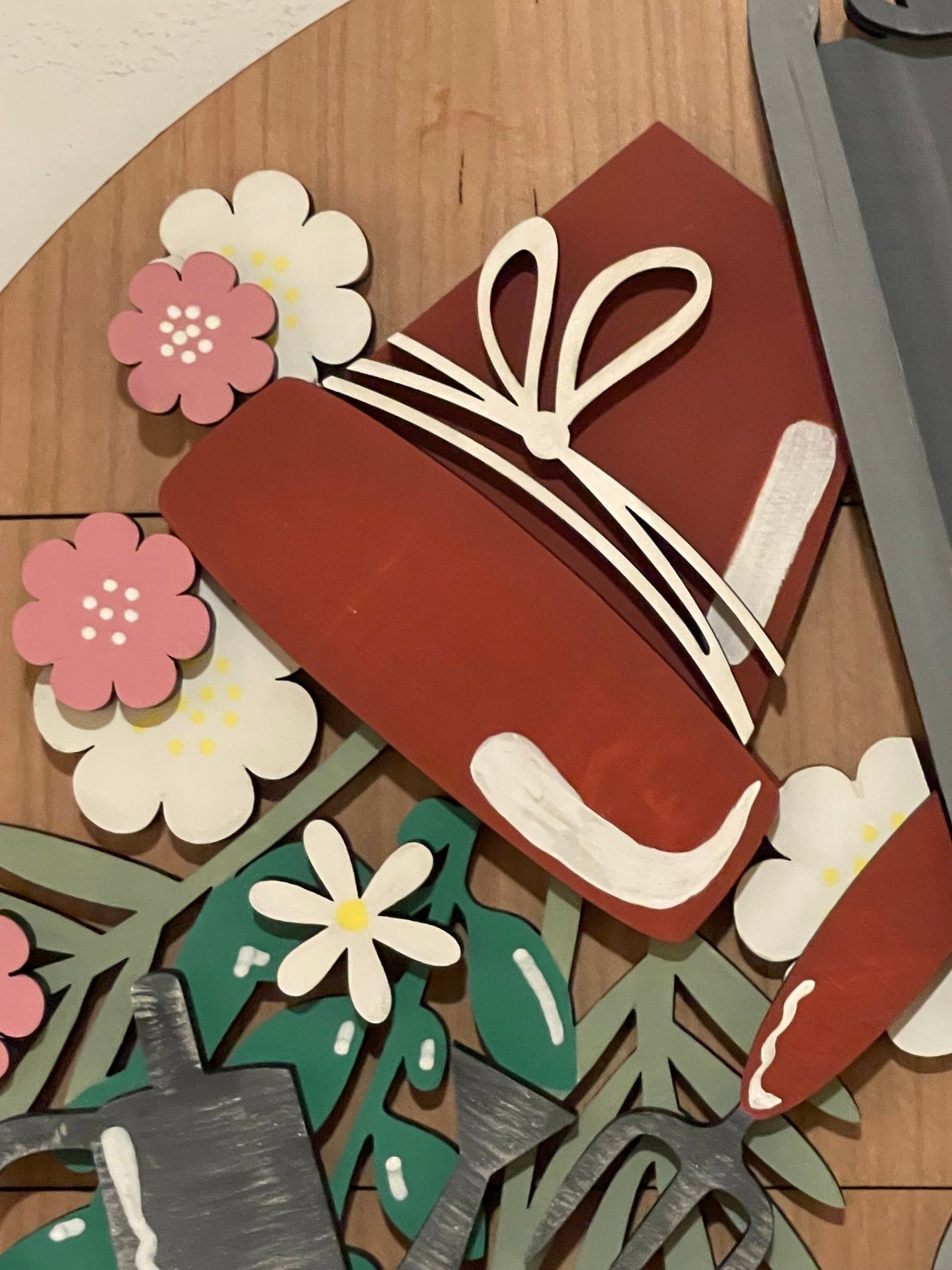 Gardening Tools and Flowers Insert for Pail Sign, Interchangeable Gardening Piece only. Spring Decor, No Pail Sign Included