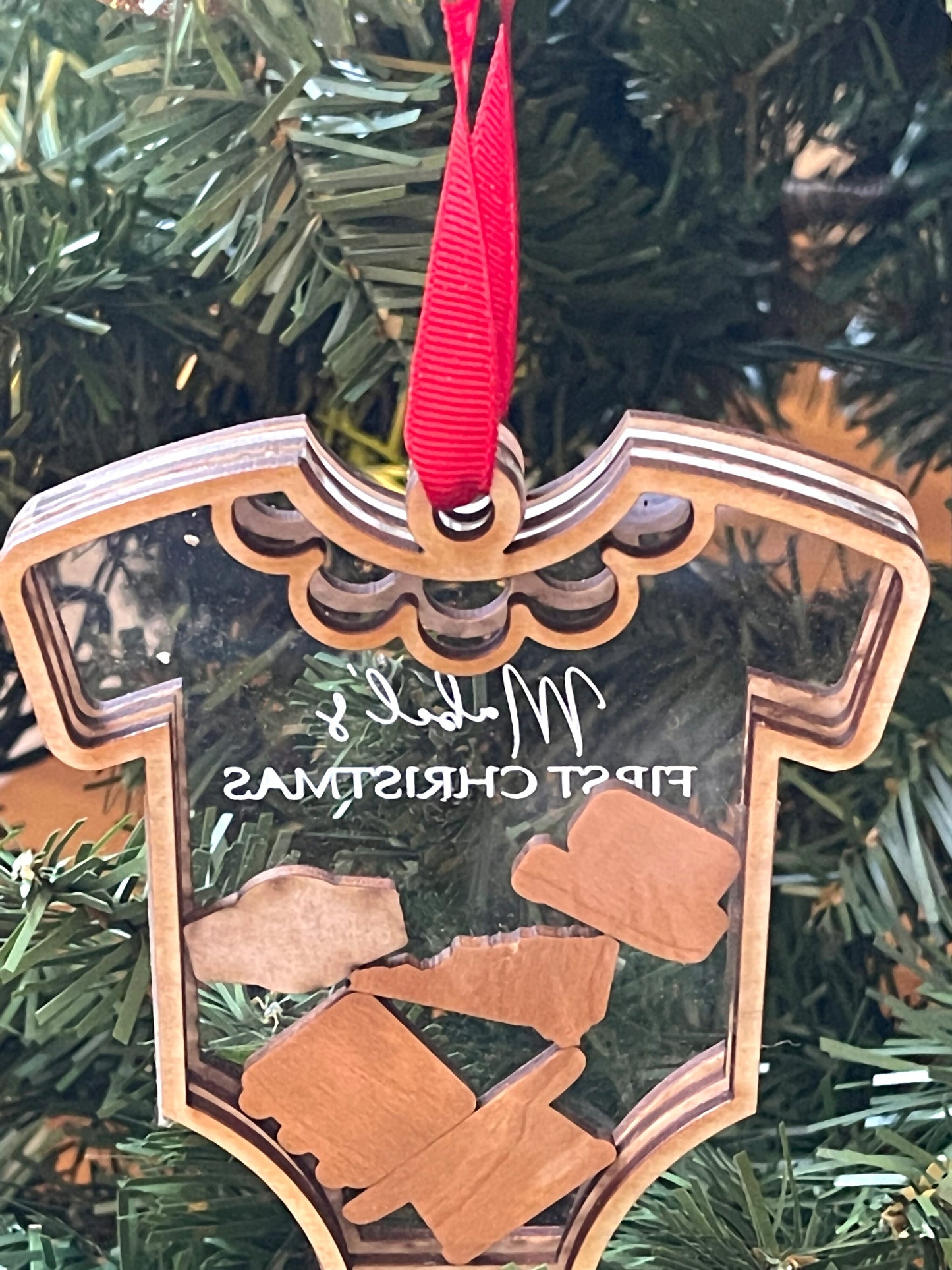 Baby's First Christmas Ornament, Customize with baby's birth information and statistics. Great 1st birthday, mother's day or Christmas Gift