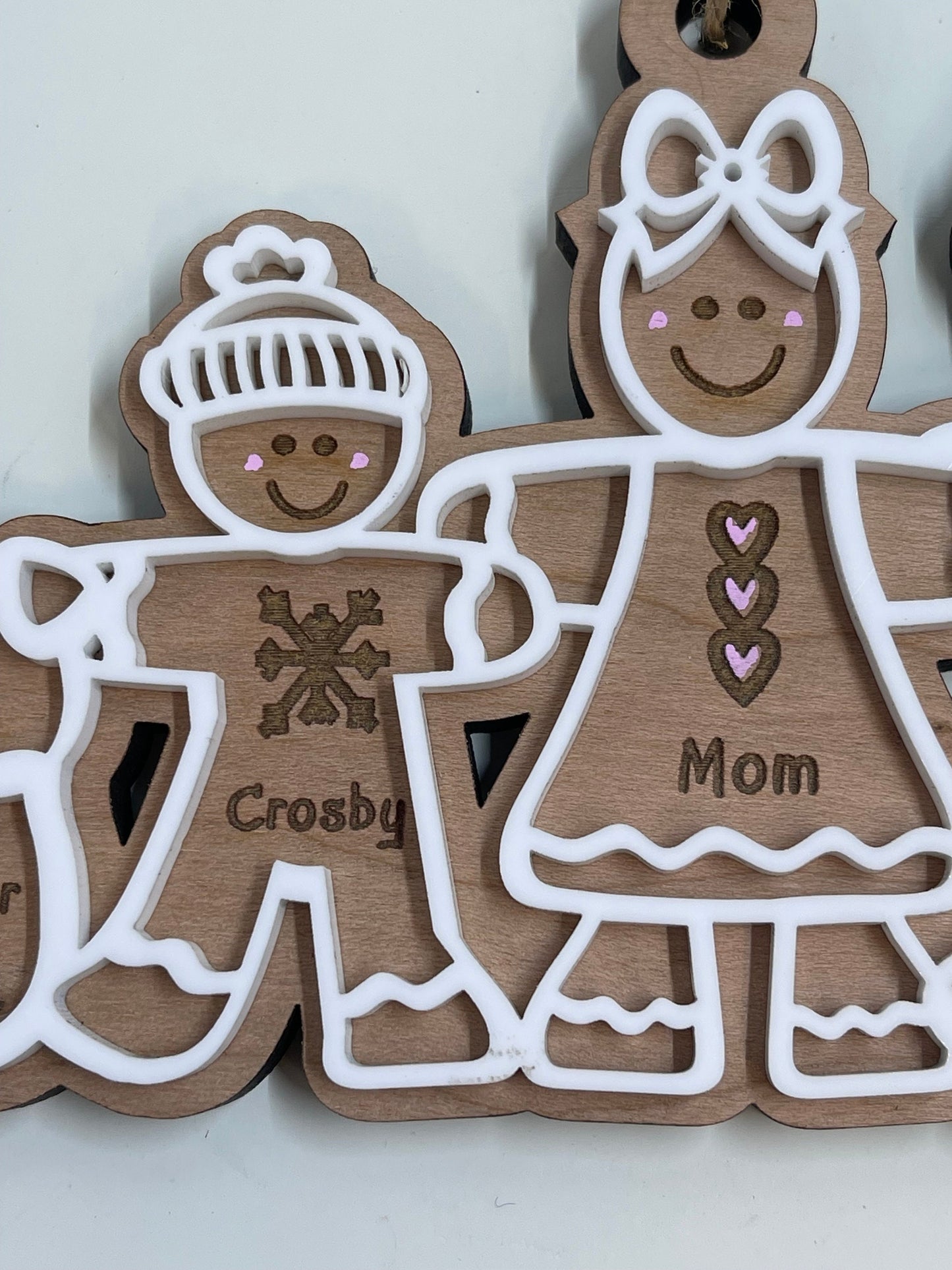 Custom Gingerbread Family Holiday Ornament, Personalize your family with this cute Ornament,