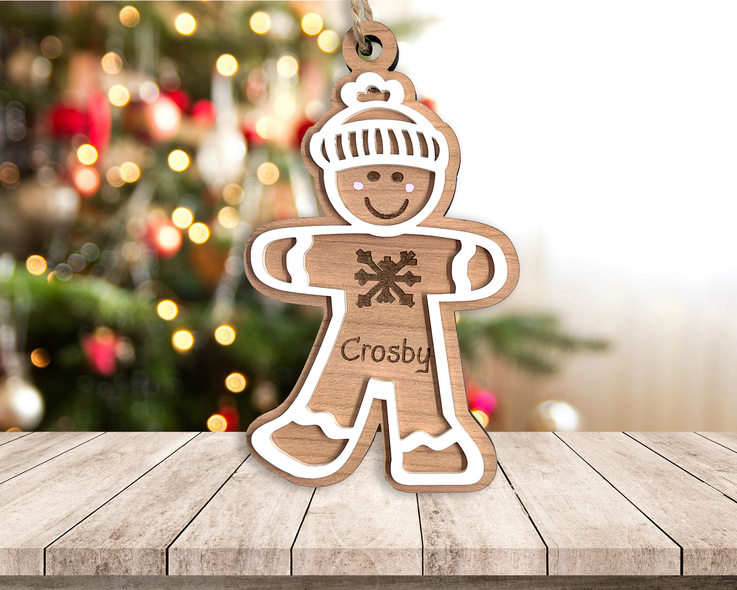 Custom Gingerbread Kid Ornament, Gingerbread Children, Personalize with your choice of Gingerbread kid and child's name, Christmas Ornament