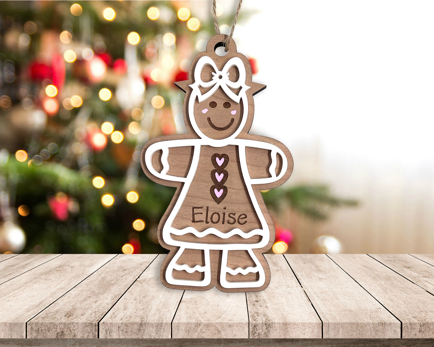 Custom Gingerbread Kid Ornament, Gingerbread Children, Personalize with your choice of Gingerbread kid and child's name, Christmas Ornament