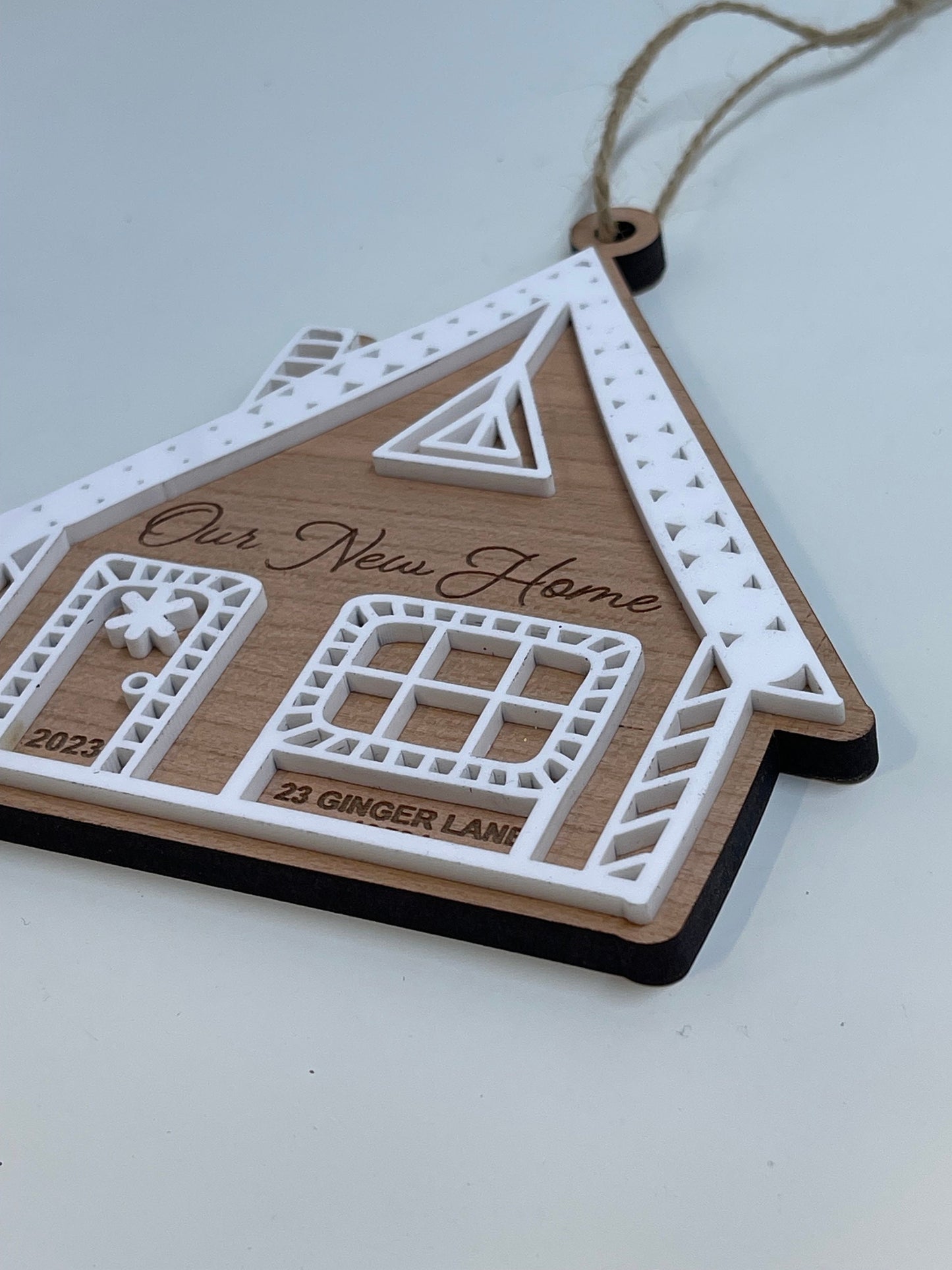 Custom Gingerbread House Christmas Holiday Ornament, Personalize for New Home Buyers, Realtor Gift and Family Gift, Christmas Tree Ornaments