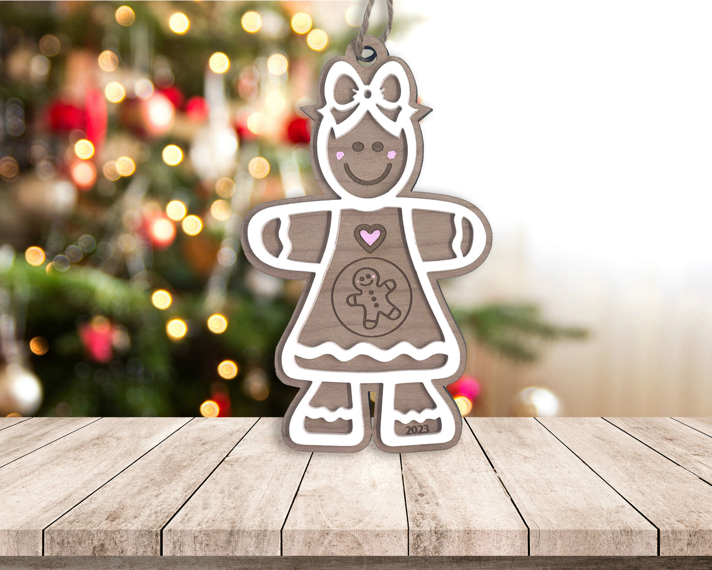 Pregnant Gingerbread Mom Christmas Tree Ornament, Personalize with added name, year or whatever you would like to add to customize, Ornament