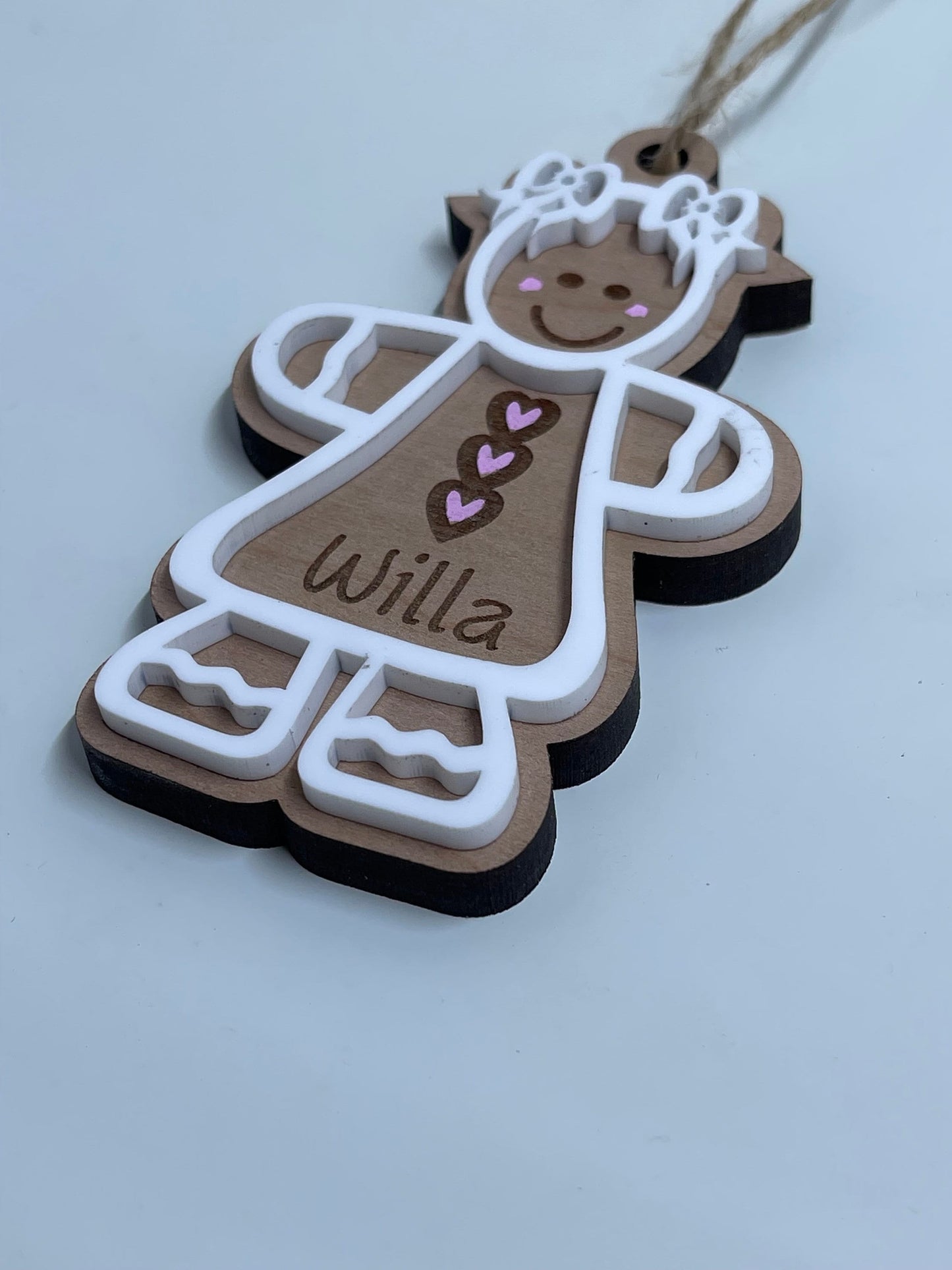 Custom Gingerbread Kid Ornament, Gingerbread Children, Personalize with your choice of Gingerbread kid and child's name, Christmas Ornament