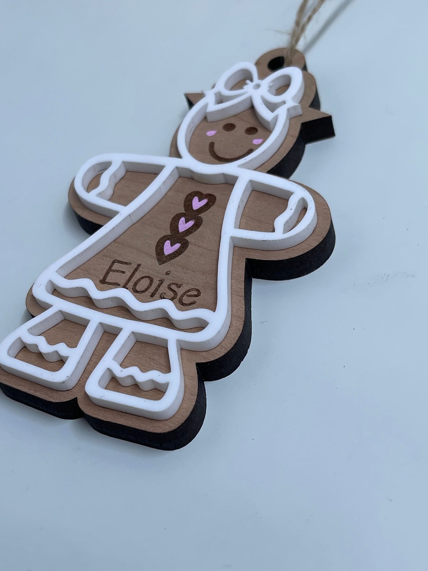 Custom Gingerbread Kid Ornament, Gingerbread Children, Personalize with your choice of Gingerbread kid and child's name, Christmas Ornament