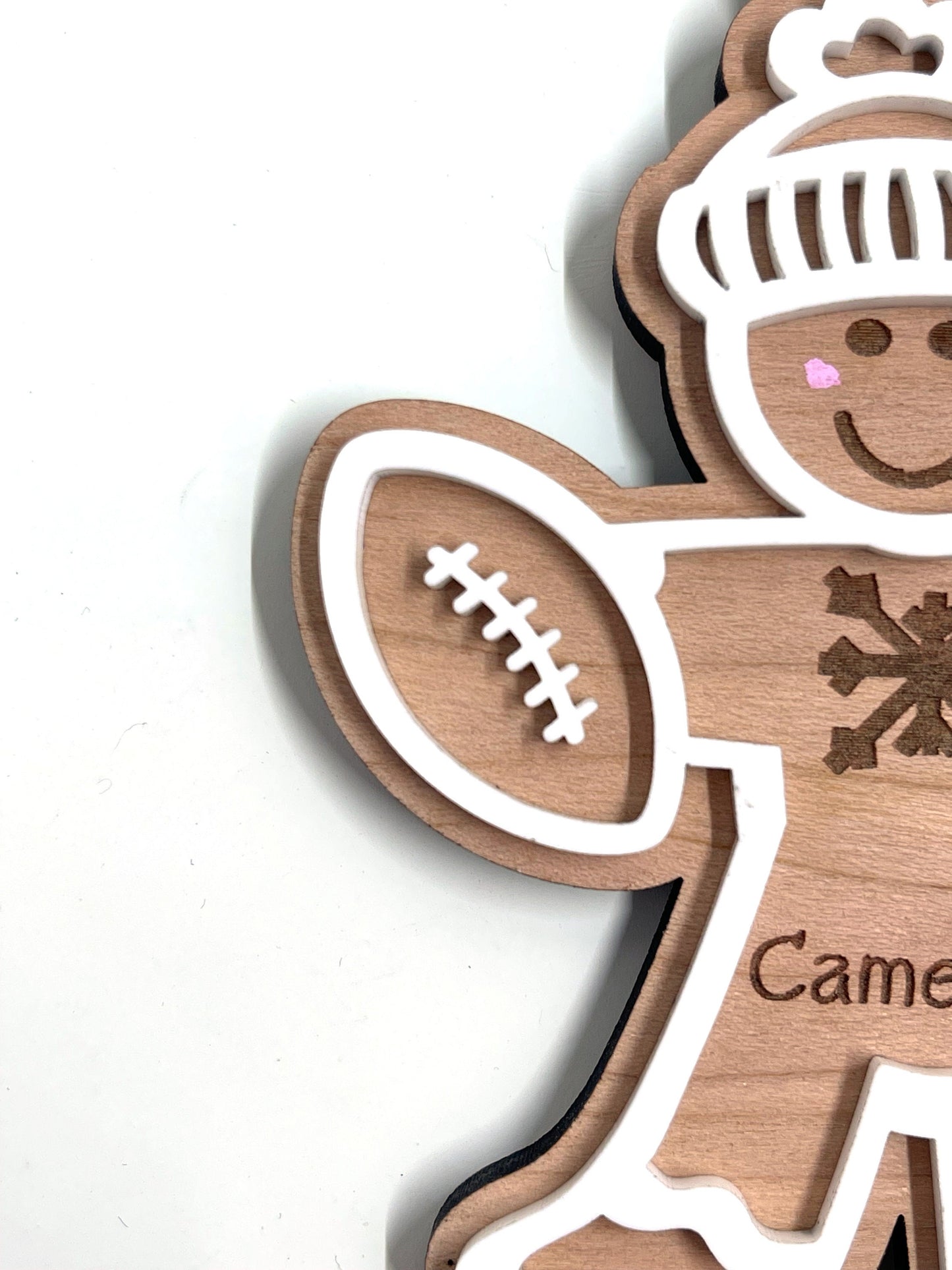 Football Gingerbread Player Christmas Tree Ornament, Personalize with added name, year or whatever you would like to add to customize